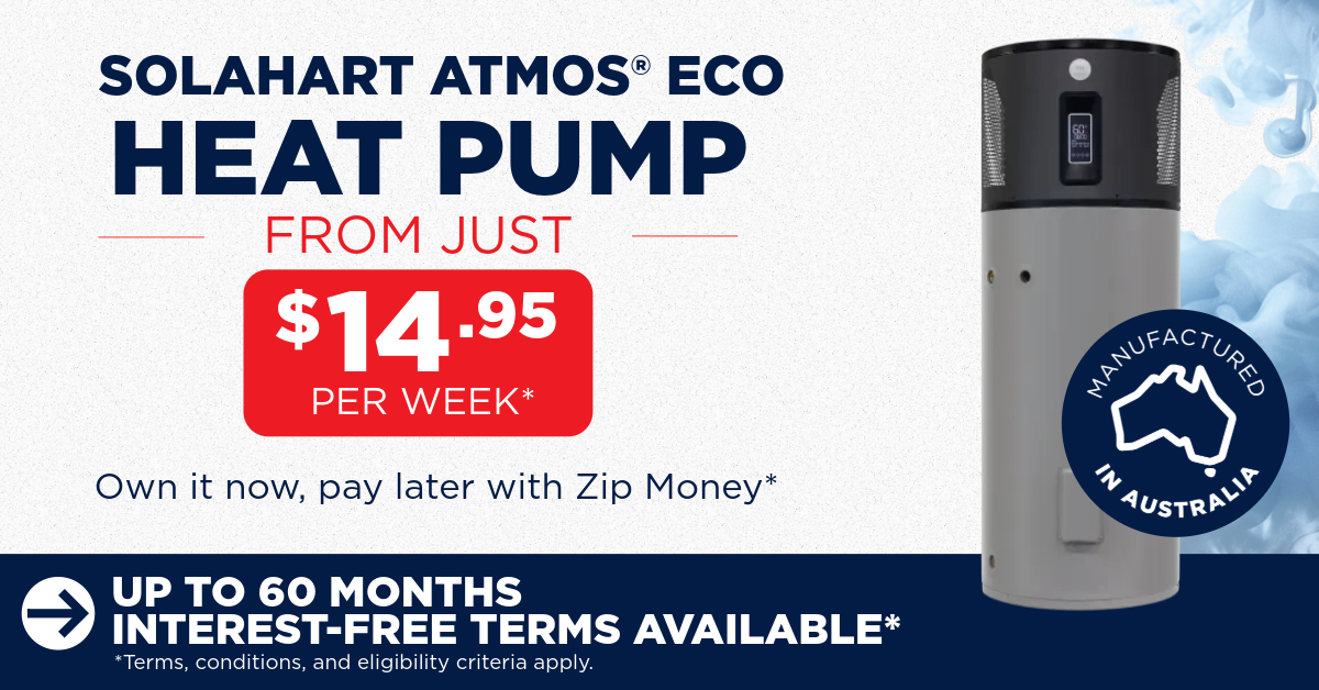 280-Litre Solahart Heat Pump from just $14.95 a week*