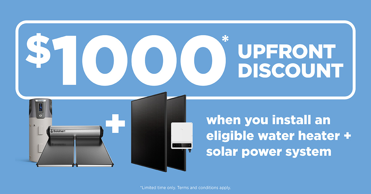Get $1,000 Off Solar + Hot Water